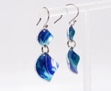 Lisa Marsella Ascending Double Concave Domed Diamond Earrings - Brushed Blue
