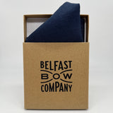 Belfast Bow Co Irish Linen Pocket Square-Navy Blue
