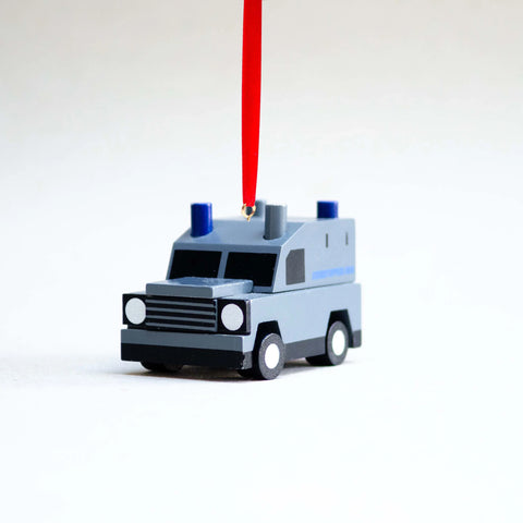 CD Police Van Hanging Decoration (Grey)