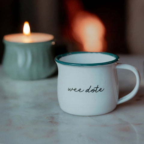 B&B Enamel Mini Mug - Wee Dote (White)