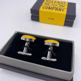 Belfast Bow Co Irish Linen Cufflinks-Mustard Yellow