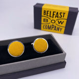 Belfast Bow Co Irish Linen Cufflinks-Mustard Yellow