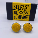 Belfast Bow Co Irish Linen Cufflinks-Mustard Yellow