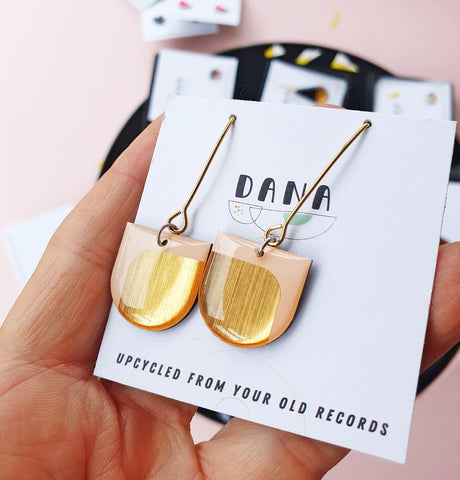 Dana D Dangle Earrings - Pink/Gold