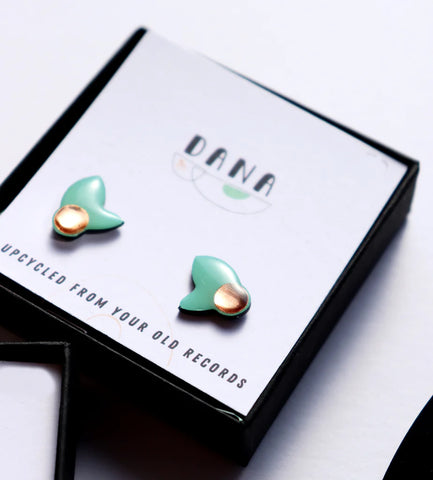 Dana Flor Stud Earrings - Turq & Copper