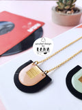 Dana Arches Necklace - Pink/Gold
