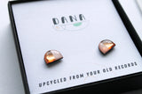 Dana Small Semi Circle Stud Earrings - Pink/Copper