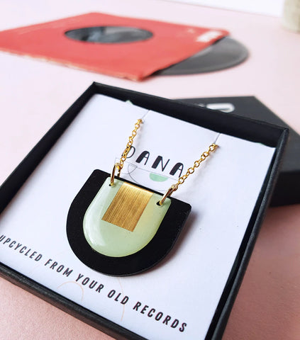Dana Arches Necklace - Mint/Gold