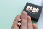 Dana Small Hexagon Stud Earrings - Mint/Gold