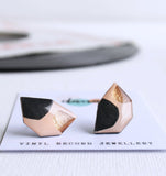 Dana Geo Stud Earrings - Pink/Copper/Black
