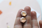 Dana Hexagon Stud Earrings - Pink & Copper