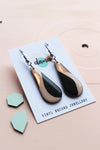 Dana Teardrop Dangle Earrings - Pink/Copper/Black