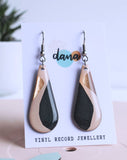 Dana Teardrop Dangle Earrings - Pink/Copper/Black