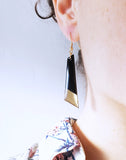 Dana Geometric Dangle Earrings - Black/Gold