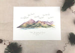 PC MOUNTED Mourne Mountain, Percy French Art Print