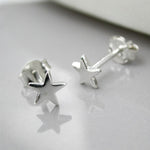 PM Tiny Sterling Silver Star Stud Earrings