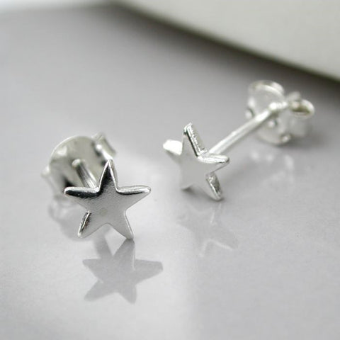 PM Tiny Sterling Silver Star Stud Earrings