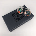 Belfast Bow Co Handmade Boho Blooms Cufflinks - Dark Green