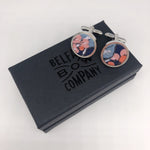 Belfast Bow Co Handmade Boho Blooms Cufflinks - Navy Floral