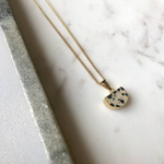 Decadorn Pendant Necklace-Mini Semi Circle Dalmation Jasper
