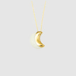 DC Crescent Moon Necklace - White