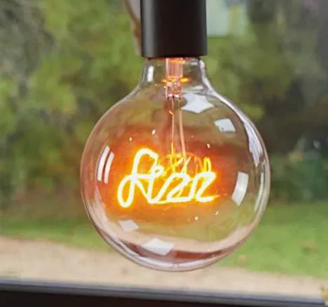 STP Fizz LED filament Text Dimmable Bulb – Doodle & Boom