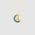 DC Crescent Moon Necklace - Teal