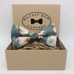 Belfast Bow Co Handmade Boho Bloom Bow Tie - Dark Sage