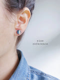 Dana Small Hexagon Stud Earrings - Pink/Copper