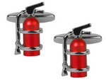 DLCO Rhodium Plated Cufflinks-Fire Extinguisher
