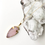 Decadorn Pendant-Arrow Rose Quartz