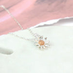 PM Sterling Silver And Gold Daisy Necklace