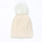 PM Oatmeal Lined Knit Faux Fur Bobble Hat