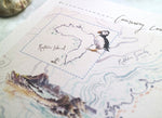 PC BACKED Illustrated Map Causeway Coast Print, A4 Art Print
