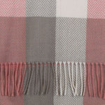 PM Check Blanket Scarf with Fringe - Pink & Soft Taupe
