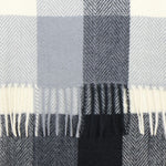 PM Check Blanket Scarf with Fringe - Black & Grey