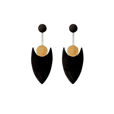 Rowena Sheen Fushia Earrings - Black
