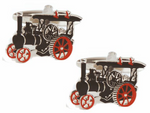 DLCO Rhodium Plated Cufflinks-Traction Engine