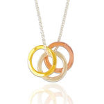 SPK Trinity Circles Pendant - Sterling Silver, Rose Gold & Gold