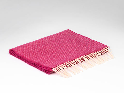 McNutt Lambswool Scarf - Raspberry Rose Herringbone