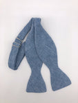 Belfast Bow Co Handmade Irish Linen Bow Tie-Blue Herringbone