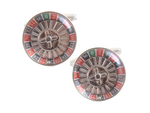 DLCO Rhodium Plated Cufflinks-Roulette Wheel