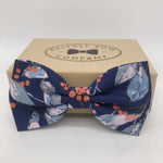 Belfast Bow Co Handmade Boho Bloom Bow Tie - Navy Floral