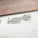 PM Sterling Silver Feather Stud Earrings