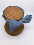 Belfast Bow Co Handmade Irish Linen Bow Tie-Blue Herringbone