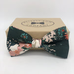 Belfast Bow Co Handmade Boho Bloom Bow Tie - Dark Green
