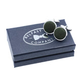Belfast Bow Co Handmade Irish Linen Cufflinks-Brunswick Green