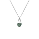 DD Pendant - Tiny Tumbled Emerald - Silver