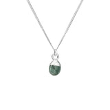 DD Pendant - Tiny Tumbled Emerald - Silver