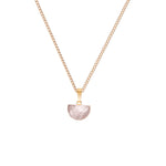 Decadorn Pendant Necklace-Mini Semi Circle Rose Quartz